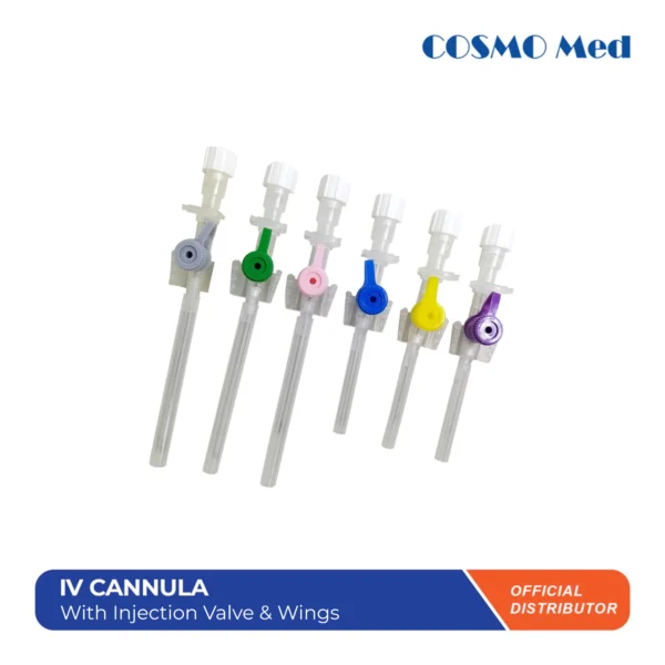 Cosmo Med IV Cannula With Injection Valve & Wings