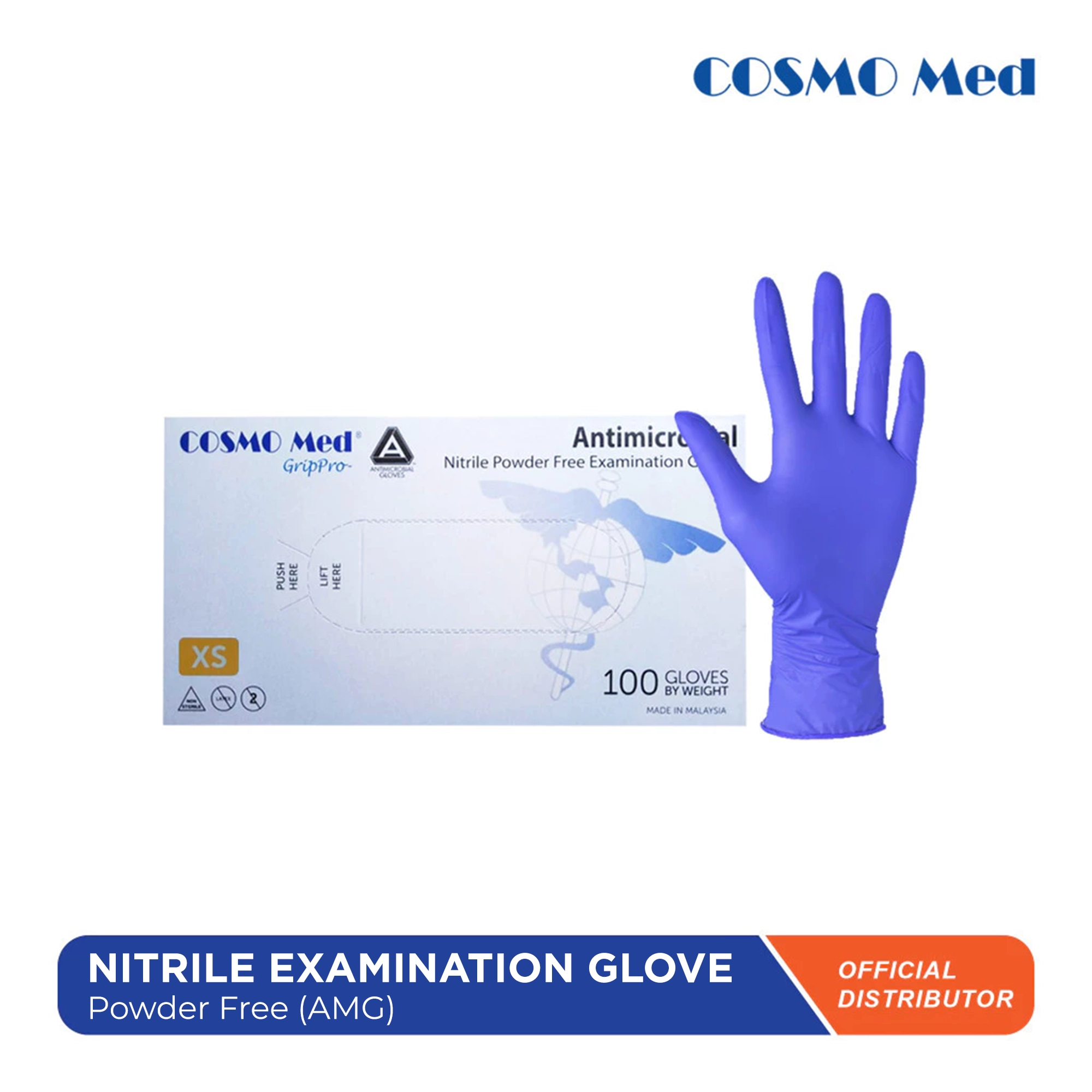 Cosmo Med Nitrile Examination Glove Powder Free