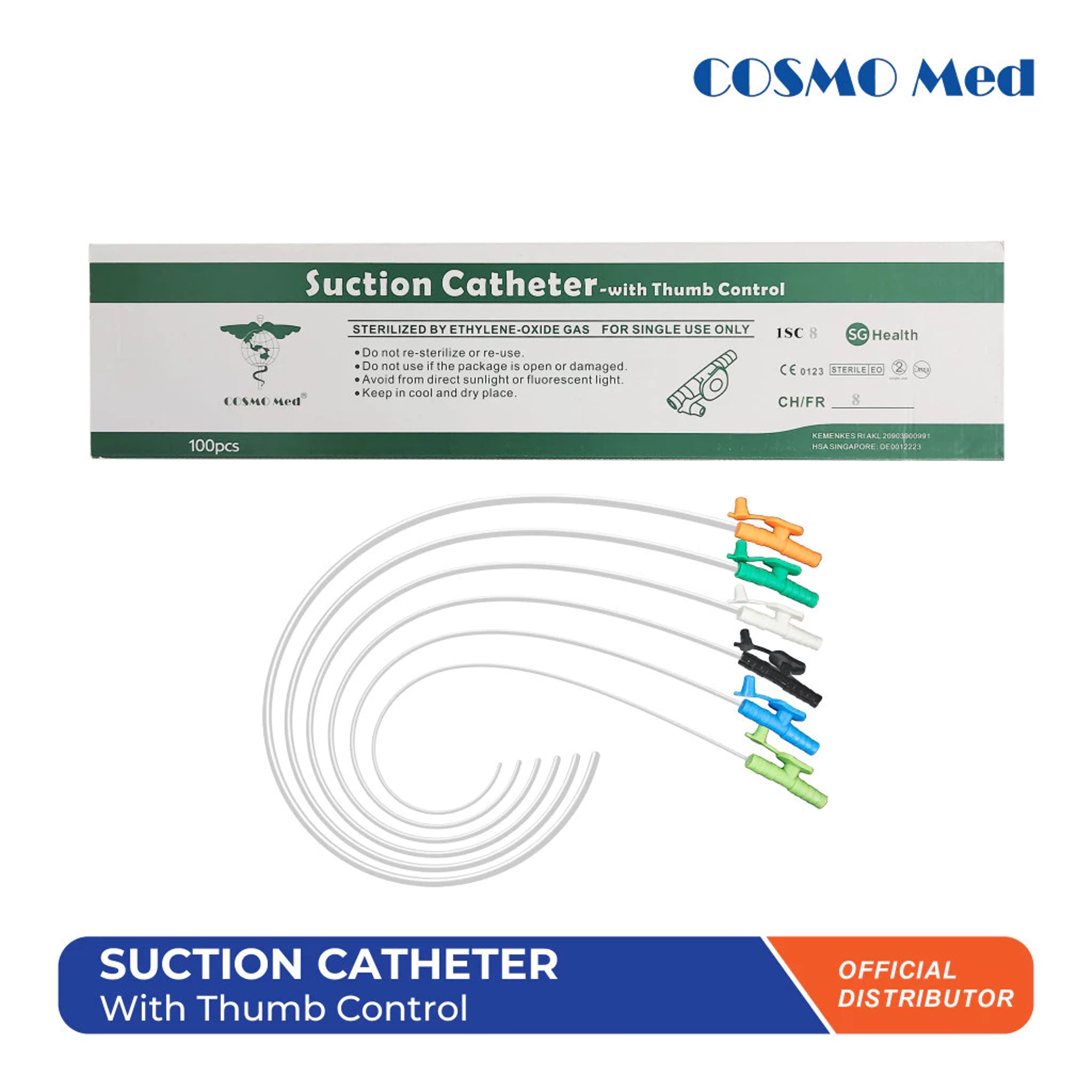 Cosmo Med Suction Catheter With Thumb Control