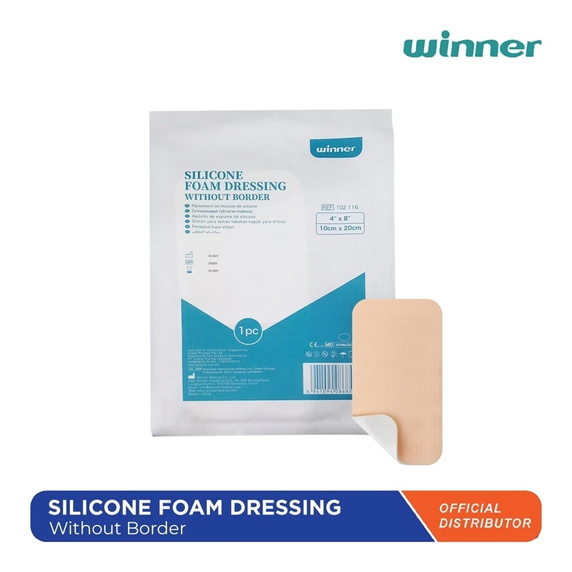 Winner Silicone Foam Dressing Without Border