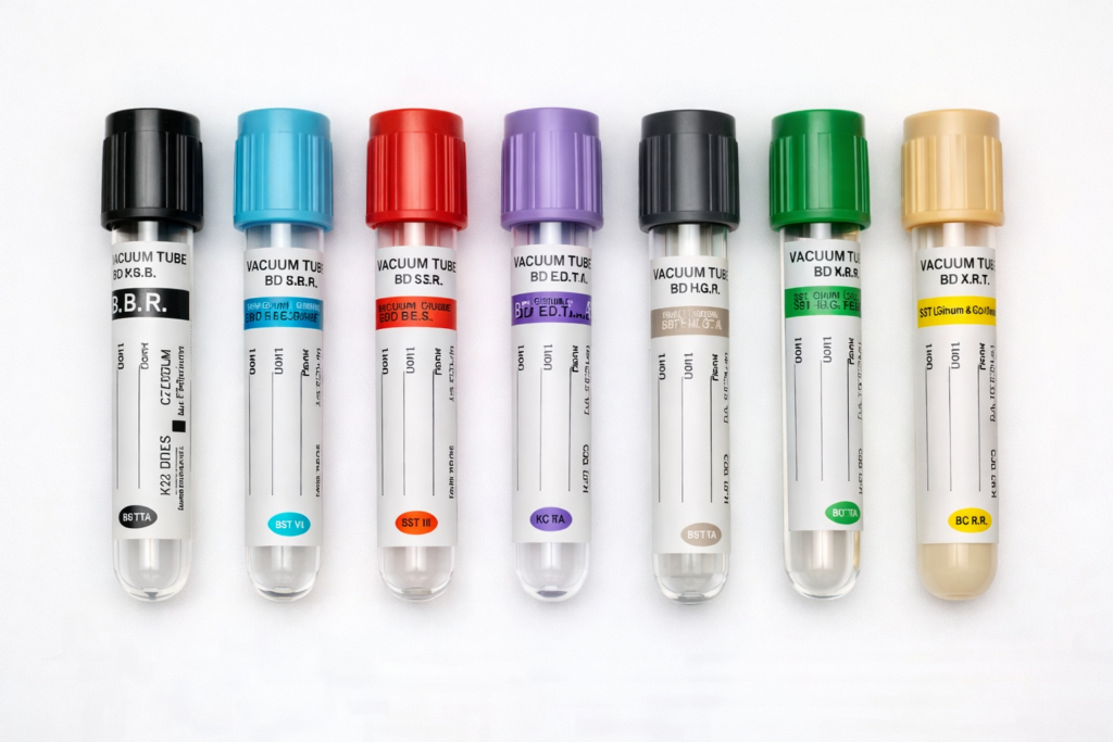 Types of Lab Tubes by colors : how to differentiate them